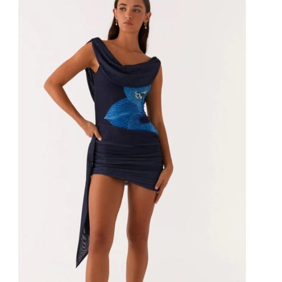 Peppermayo Good Fortune Mini Dress - Navy - Picture 1 of 8